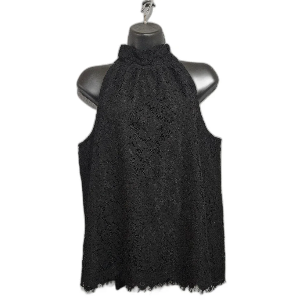 J. Crew Vampy Lace Halter Top With Bow Neck Details Women's Small Lined Goth